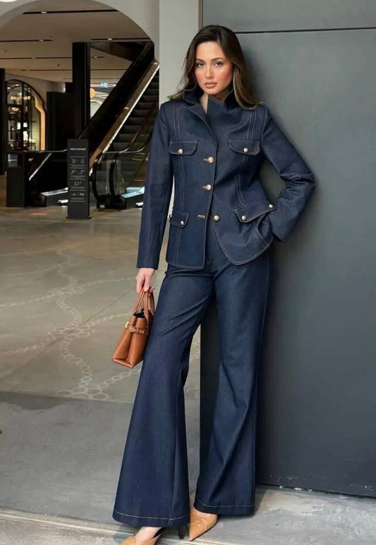 Ensemble Tailleur Denim Navy