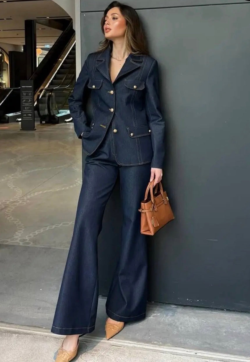 Ensemble Tailleur Denim Navy